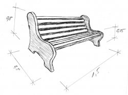 Bank bemaßt Bank bemaßt